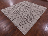Tribal Moroccan Hand Knotted Wool On Wool Rug - 8' 5" X 9' 7" - Golden Nile