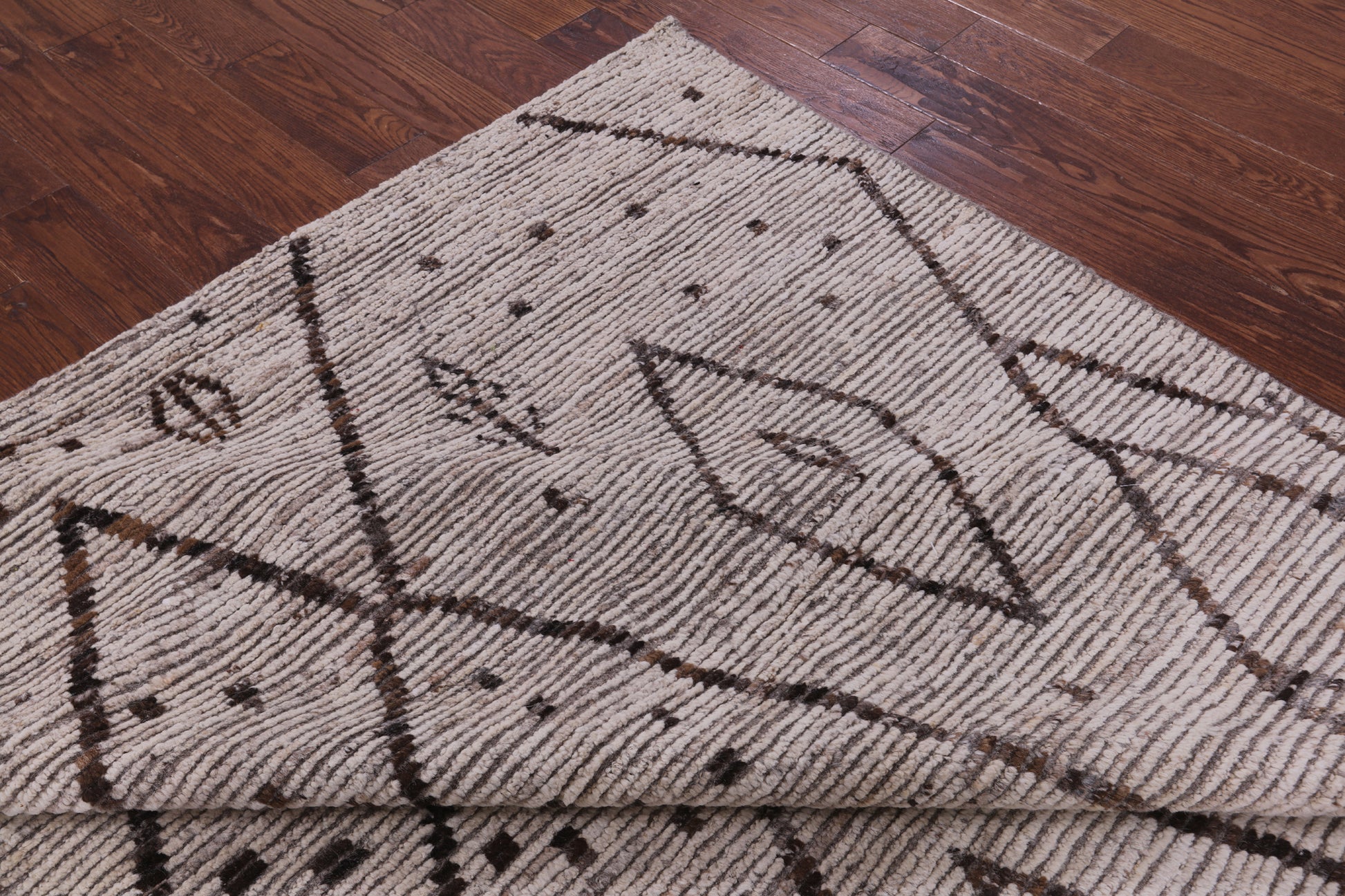 Tribal Moroccan Hand Knotted Wool On Wool Rug - 8' 5" X 9' 7" - Golden Nile
