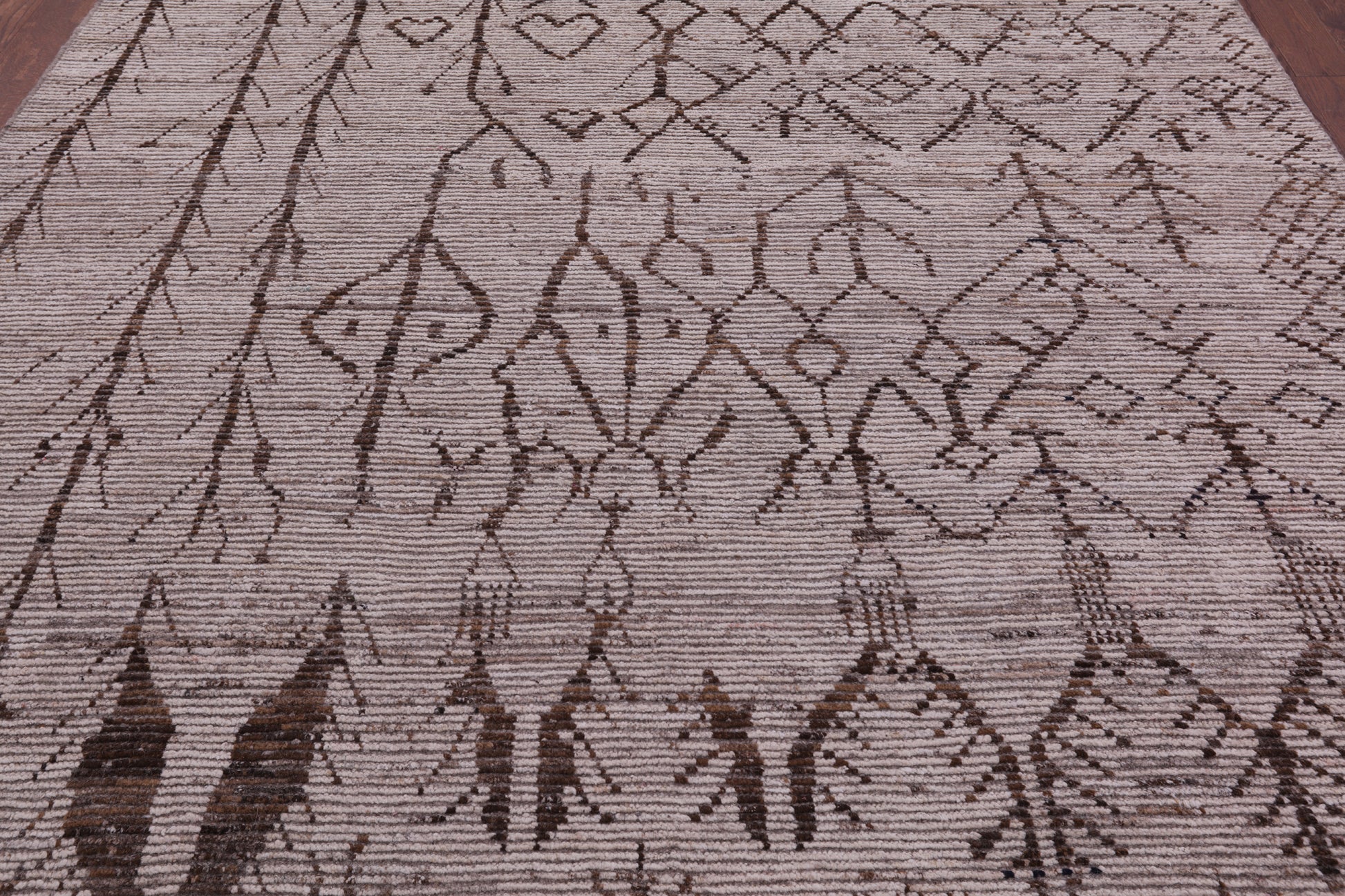 Tribal Moroccan Hand Knotted Wool On Wool Rug - 8' 4" X 9' 9" - Golden Nile