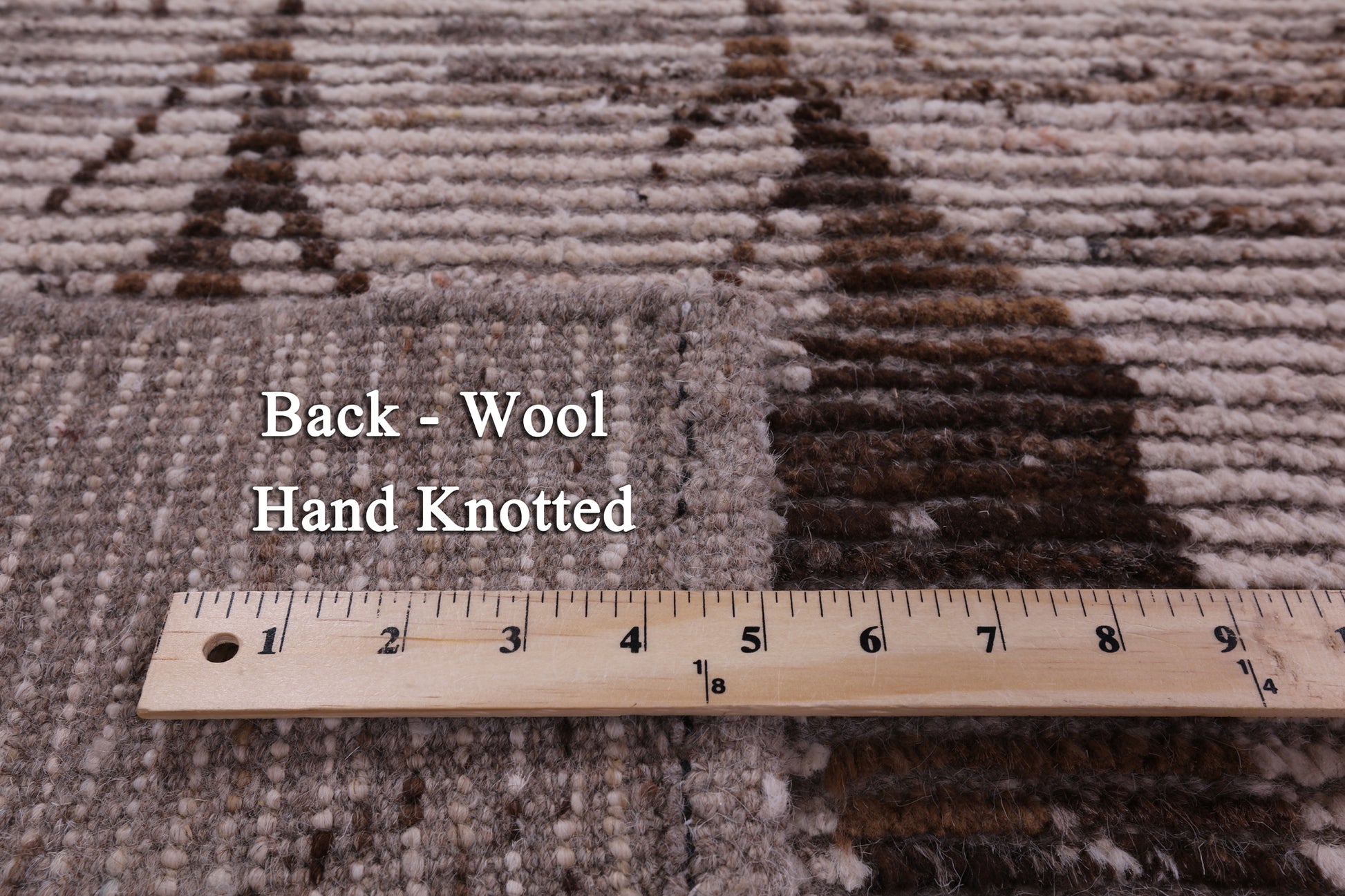 Tribal Moroccan Hand Knotted Wool On Wool Rug - 8' 4" X 9' 9" - Golden Nile