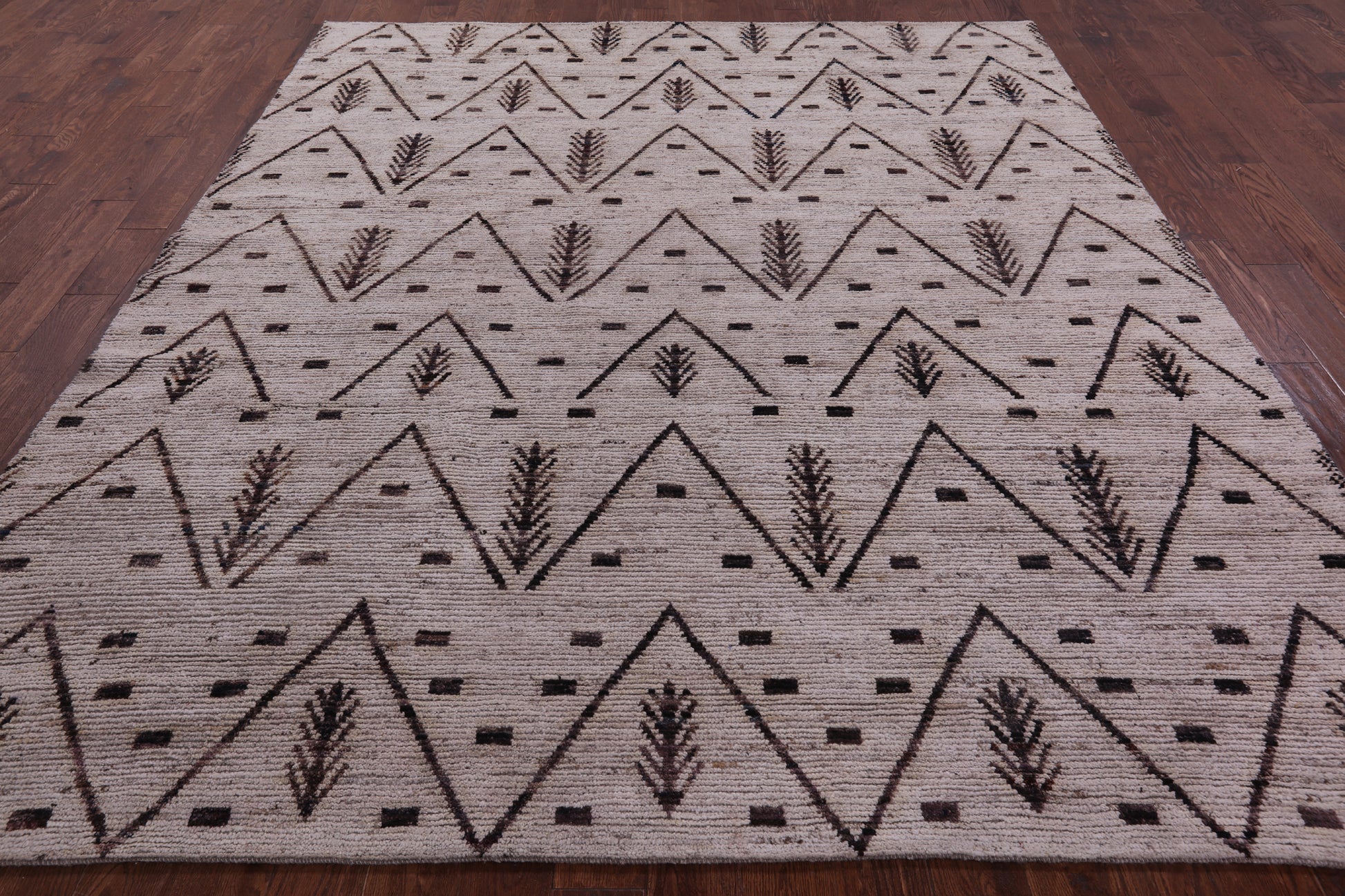 Tribal Moroccan Hand Knotted Wool On Wool Rug - 8' 3" X 9' 6" - Golden Nile