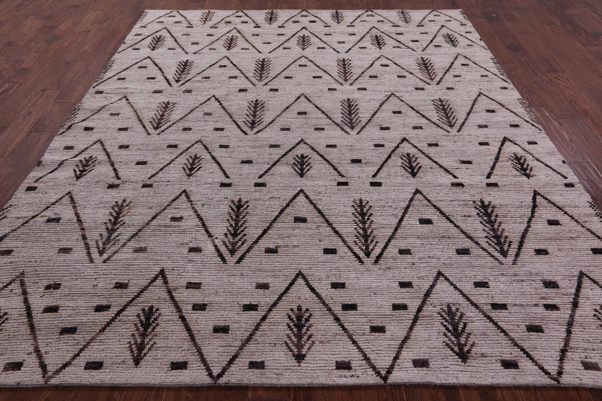 Tribal Moroccan Hand Knotted Wool On Wool Rug - 8' 3" X 9' 6" - Golden Nile