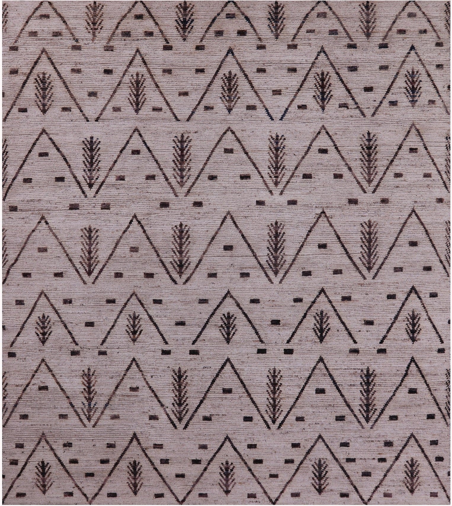 Tribal Moroccan Hand Knotted Wool On Wool Rug - 8' 3" X 9' 6" - Golden Nile