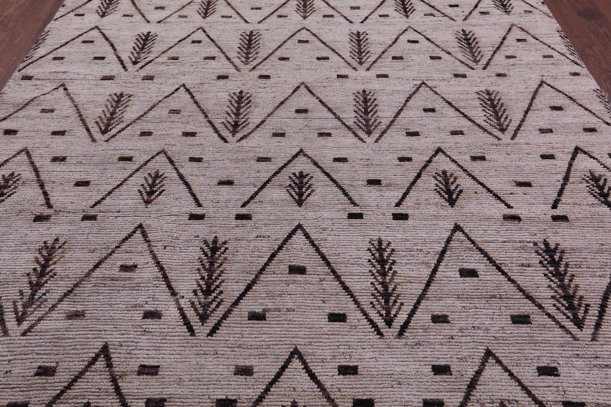Tribal Moroccan Hand Knotted Wool On Wool Rug - 8' 3" X 9' 6" - Golden Nile