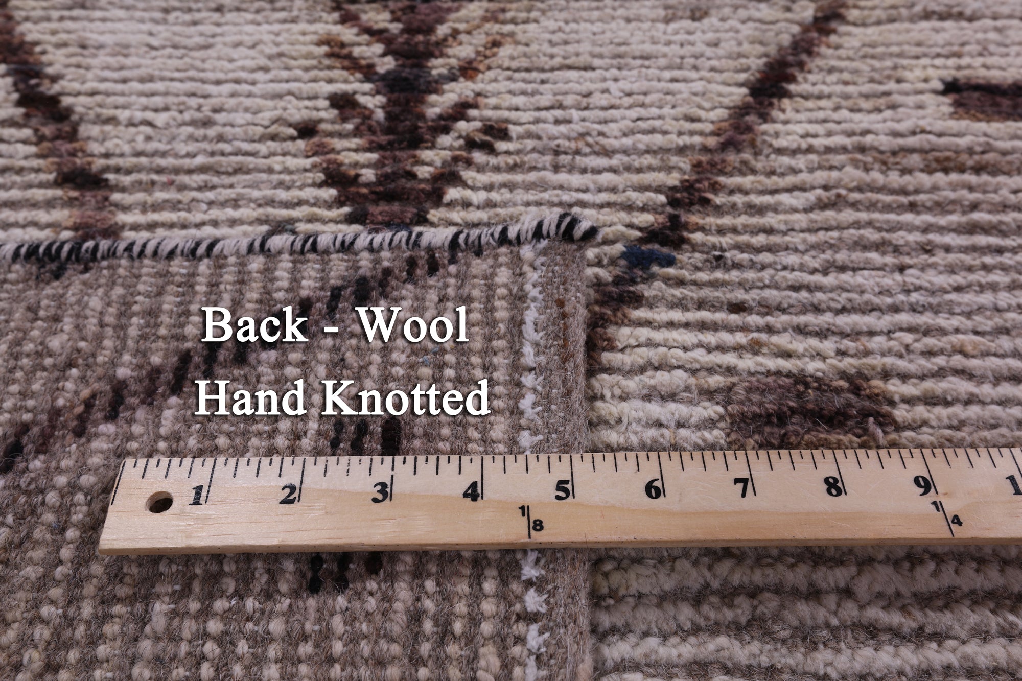 Tribal Moroccan Hand Knotted Wool On Wool Rug - 8' 3" X 9' 6" - Golden Nile