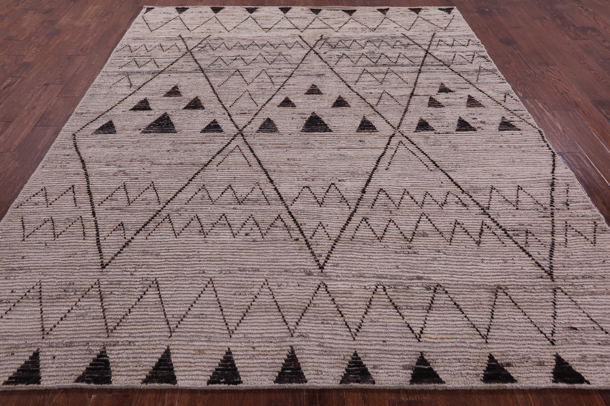 Tribal Moroccan Hand Knotted Wool On Wool Rug - 8' 2" X 9' 7" - Golden Nile