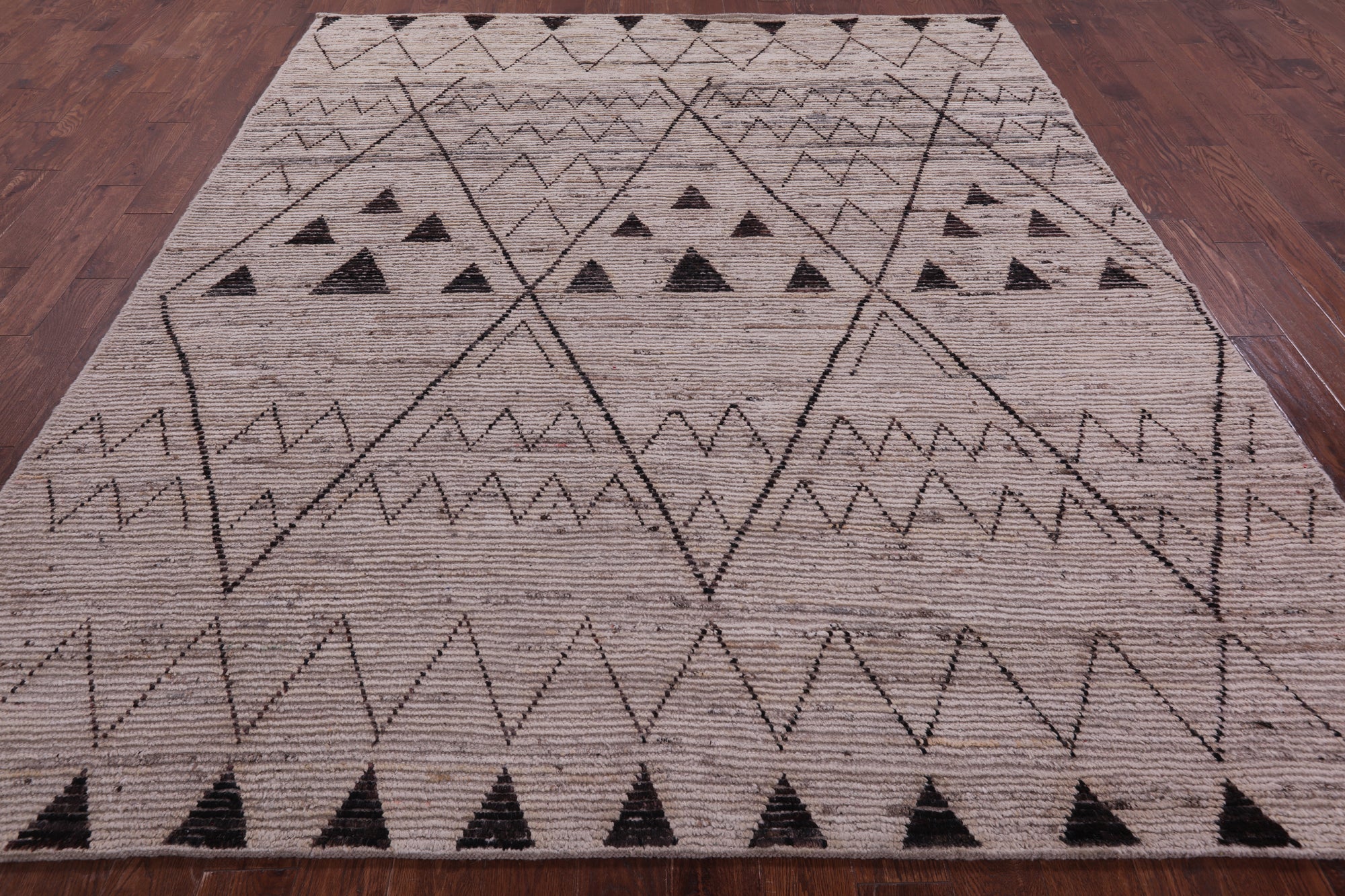 Tribal Moroccan Hand Knotted Wool On Wool Rug - 8' 2" X 9' 7" - Golden Nile