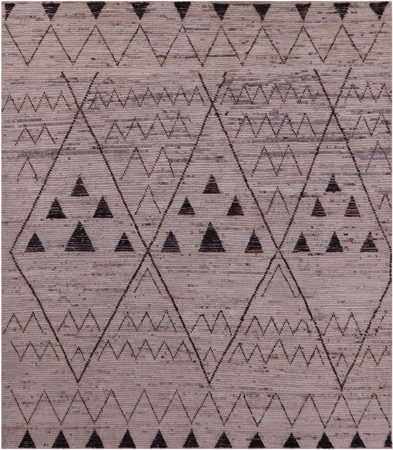 Tribal Moroccan Hand Knotted Wool On Wool Rug - 8' 2" X 9' 7" - Golden Nile