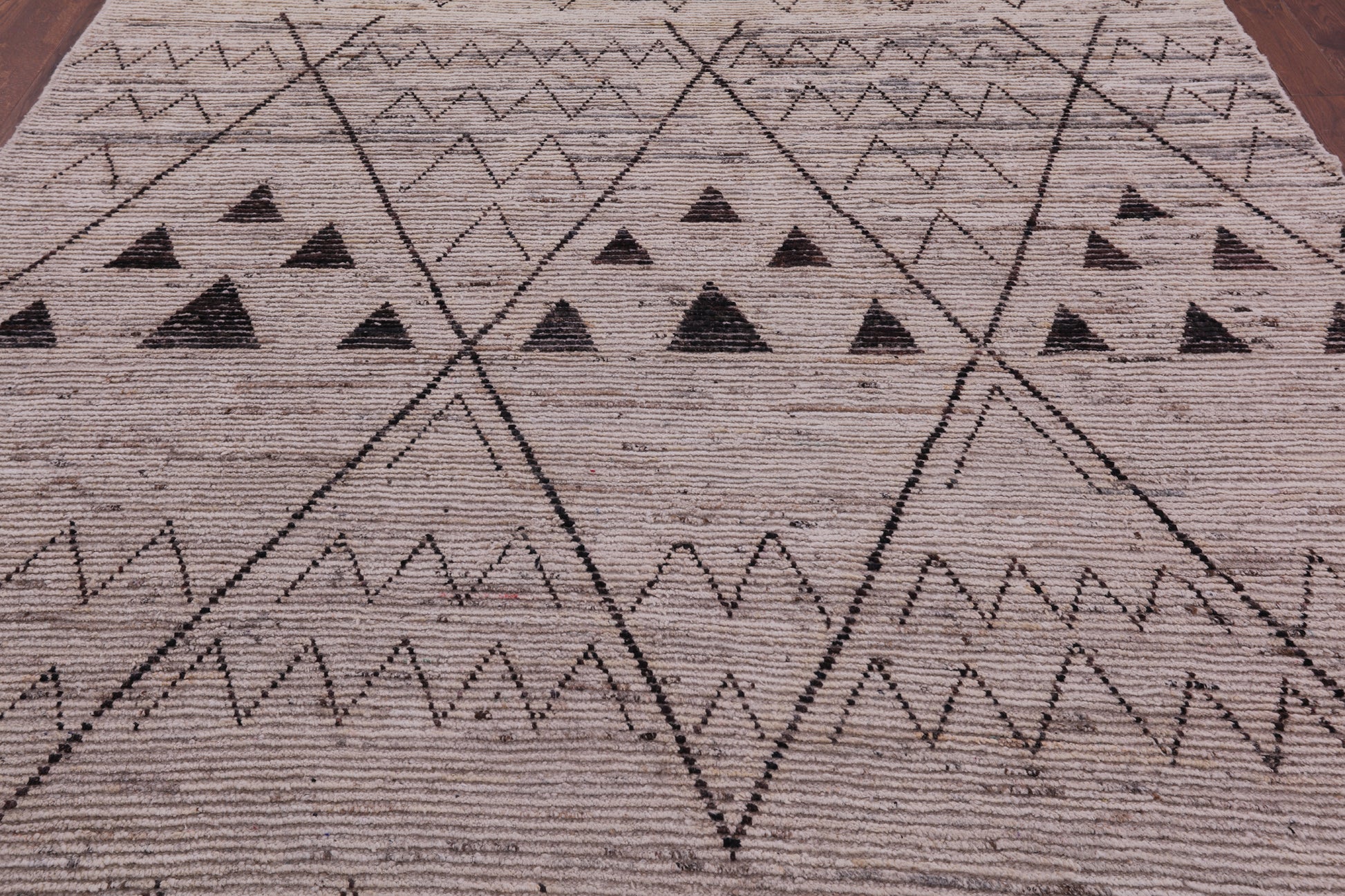 Tribal Moroccan Hand Knotted Wool On Wool Rug - 8' 2" X 9' 7" - Golden Nile