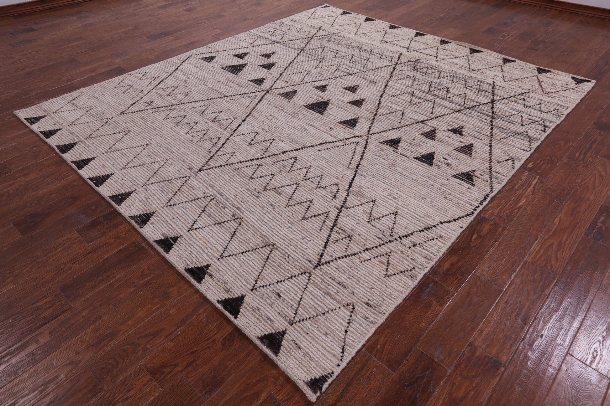 Tribal Moroccan Hand Knotted Wool On Wool Rug - 8' 2" X 9' 7" - Golden Nile