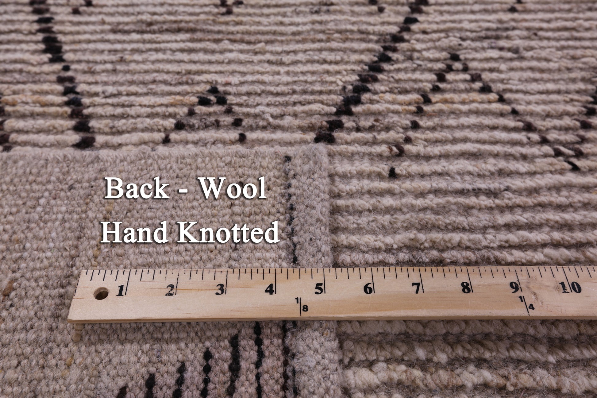 Tribal Moroccan Hand Knotted Wool On Wool Rug - 8' 2" X 9' 7" - Golden Nile