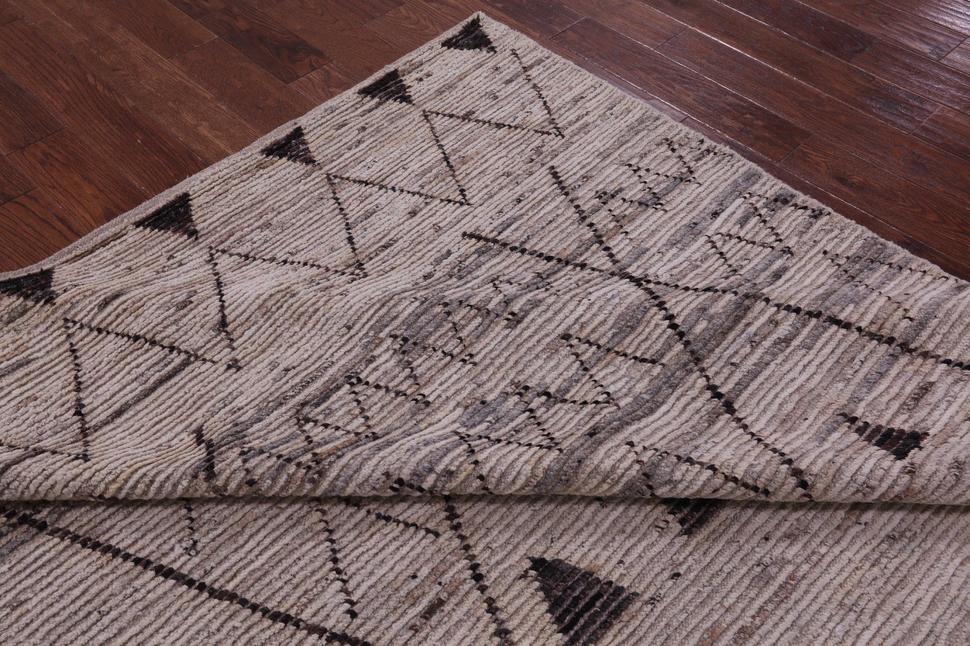 Tribal Moroccan Hand Knotted Wool On Wool Rug - 8' 2" X 9' 7" - Golden Nile