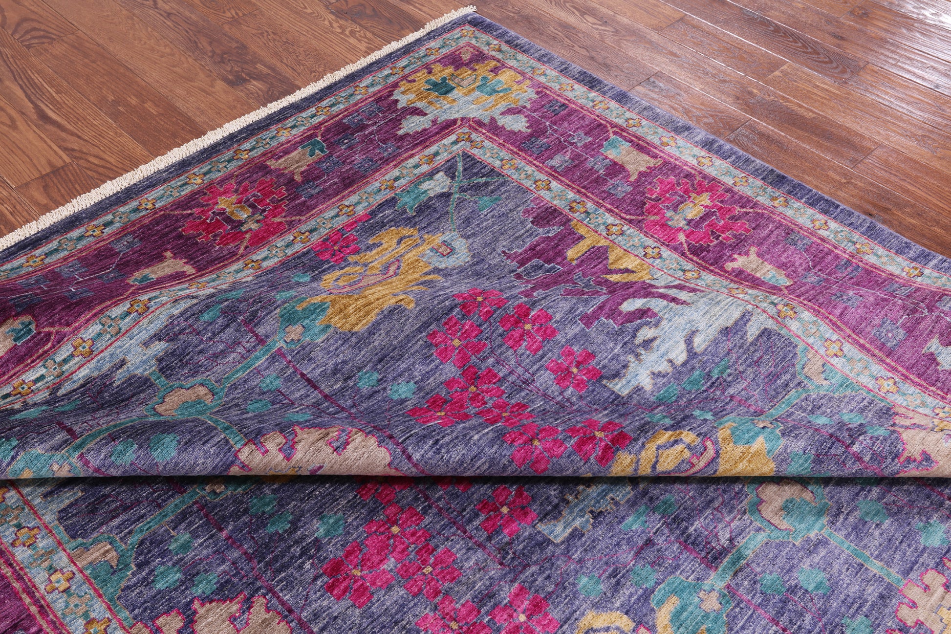 William Morris Handmade Wool Area Rug - 7' 10" X 10' 1" - Golden Nile
