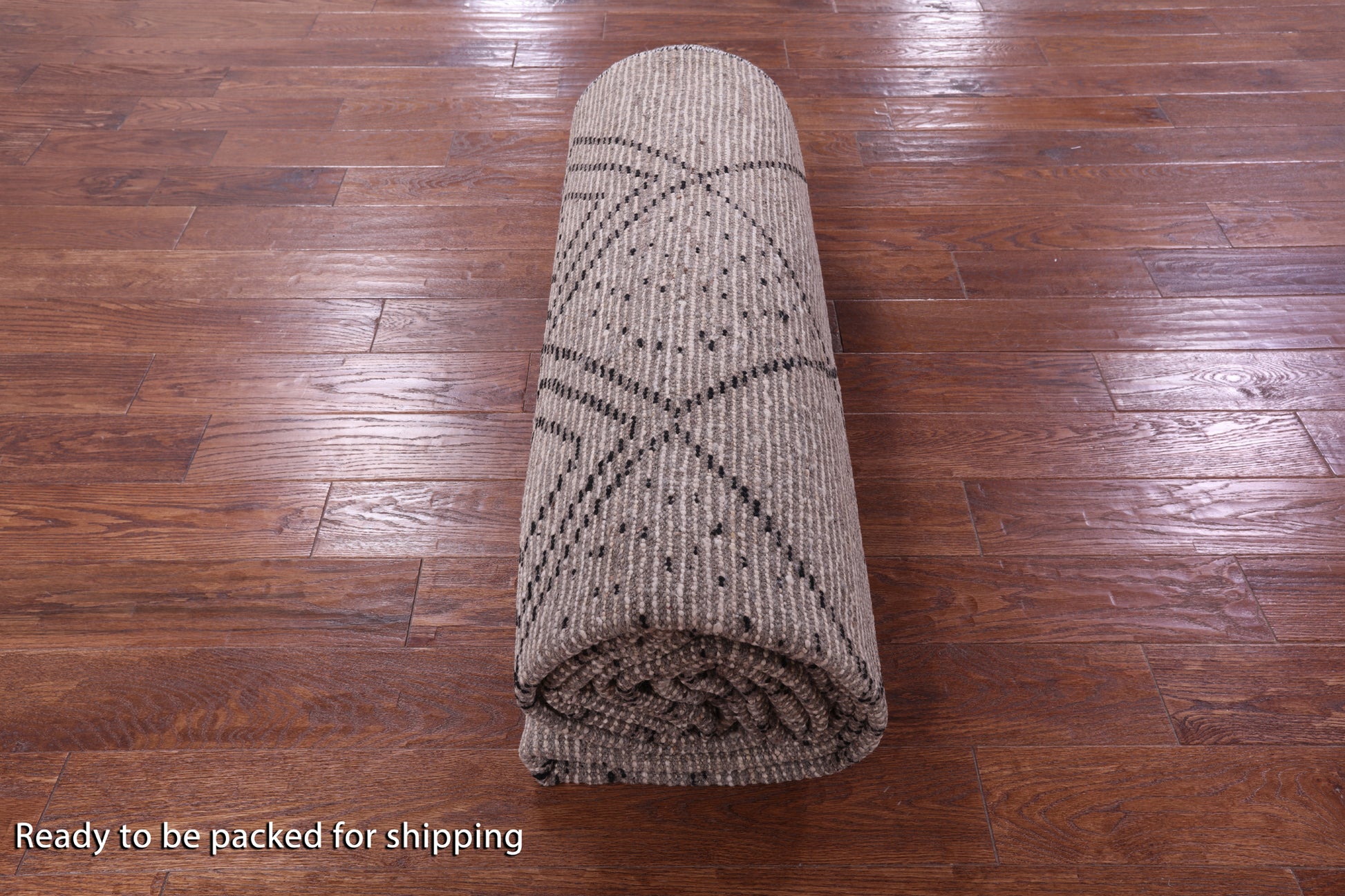 Tribal Moroccan Hand Knotted Wool On Wool Rug - 6' 8" X 18' 3" - Golden Nile