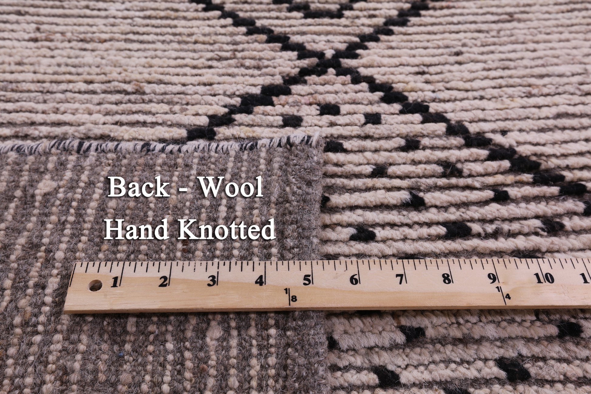 Tribal Moroccan Hand Knotted Wool On Wool Rug - 6' 8" X 18' 3" - Golden Nile