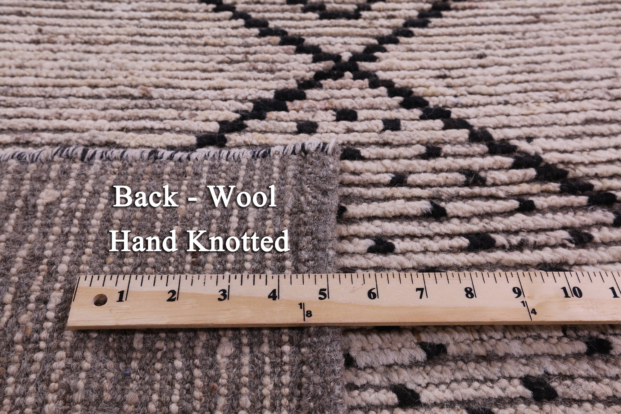 Tribal Moroccan Hand Knotted Wool On Wool Rug - 6' 8" X 18' 3" - Golden Nile