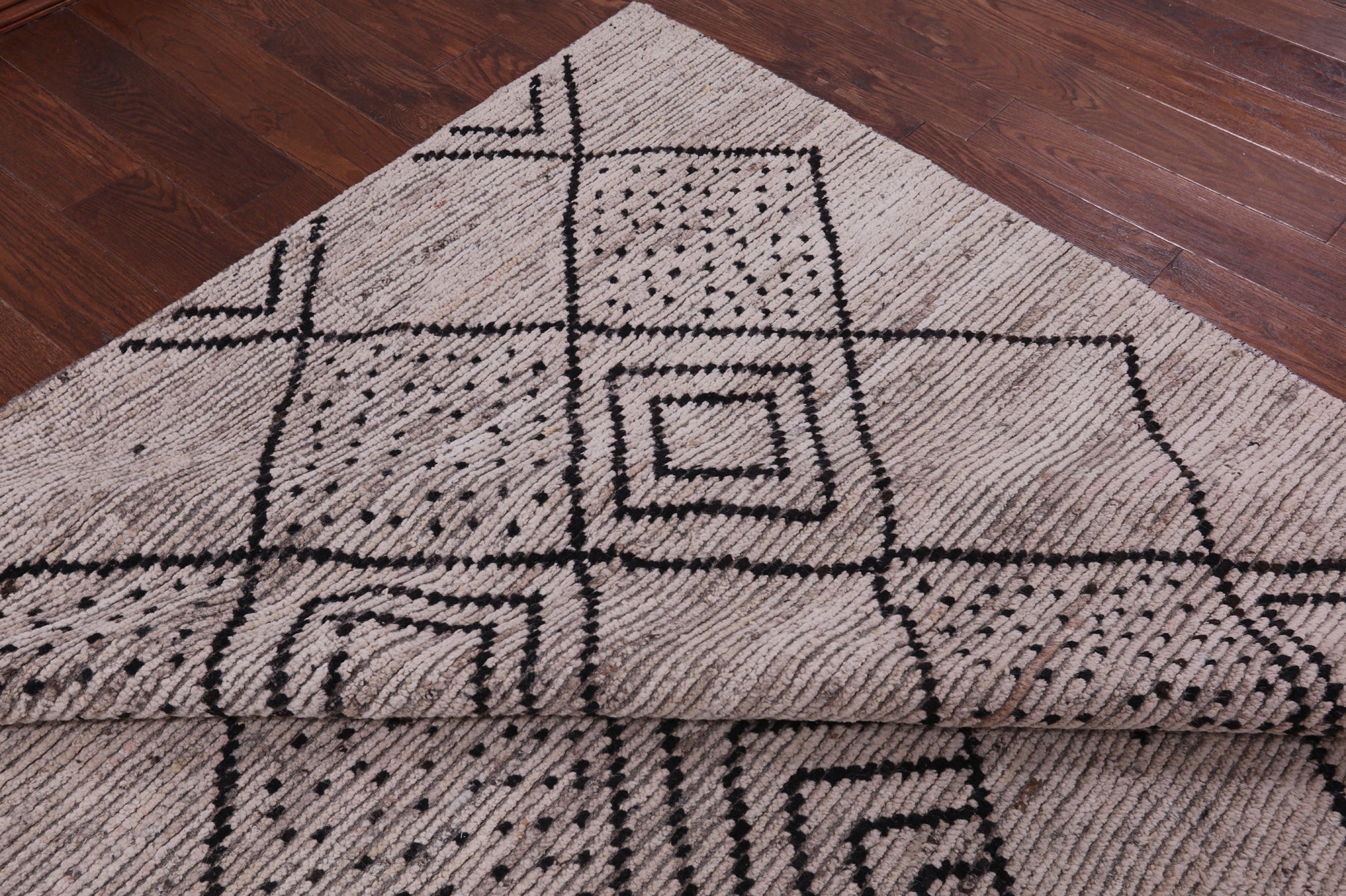 Tribal Moroccan Hand Knotted Wool On Wool Rug - 6' 8" X 18' 3" - Golden Nile