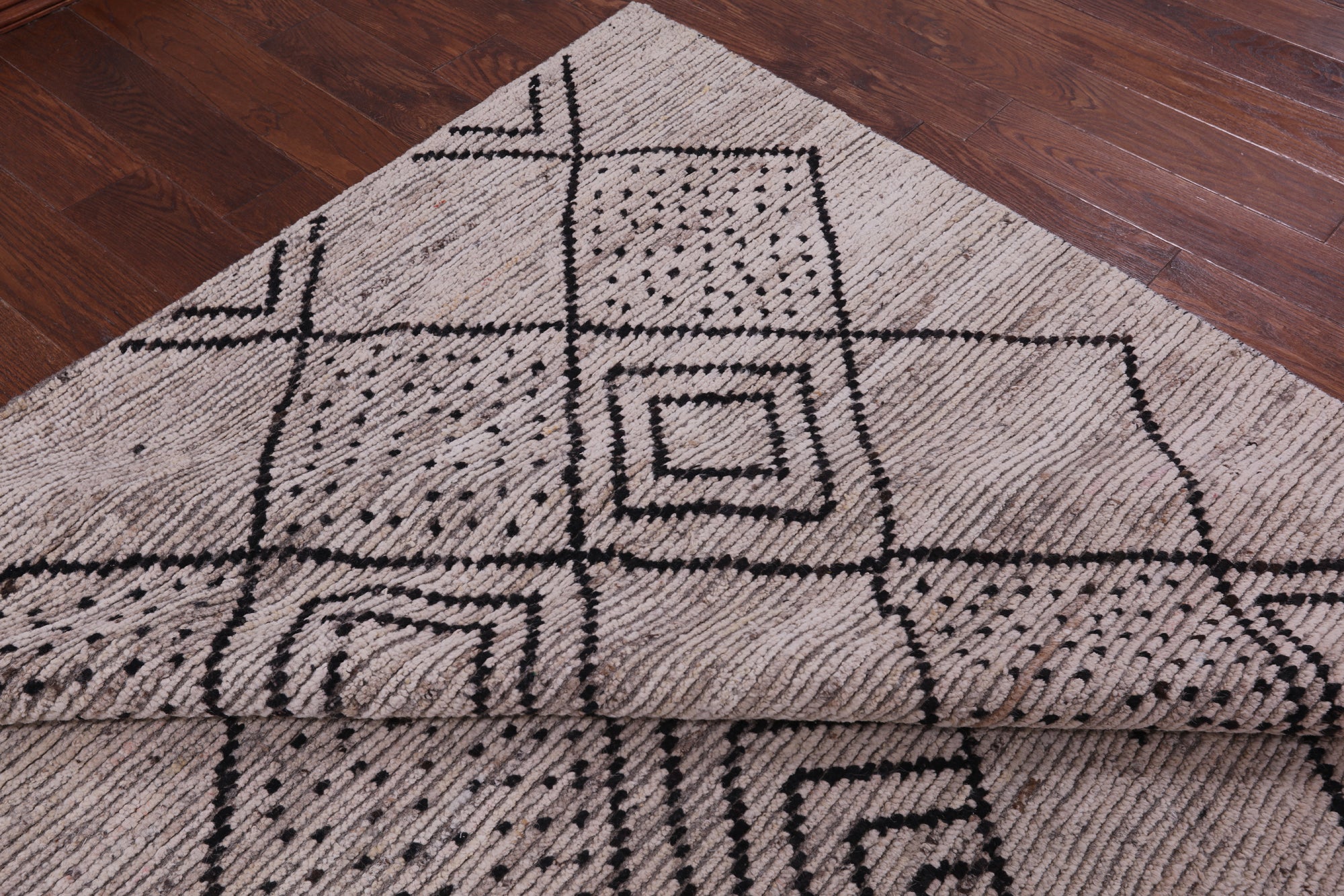 Tribal Moroccan Hand Knotted Wool On Wool Rug - 6' 8" X 18' 3" - Golden Nile