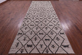 Tribal Moroccan Hand Knotted Wool On Wool Rug - 5' 6" X 15' 7" - Golden Nile