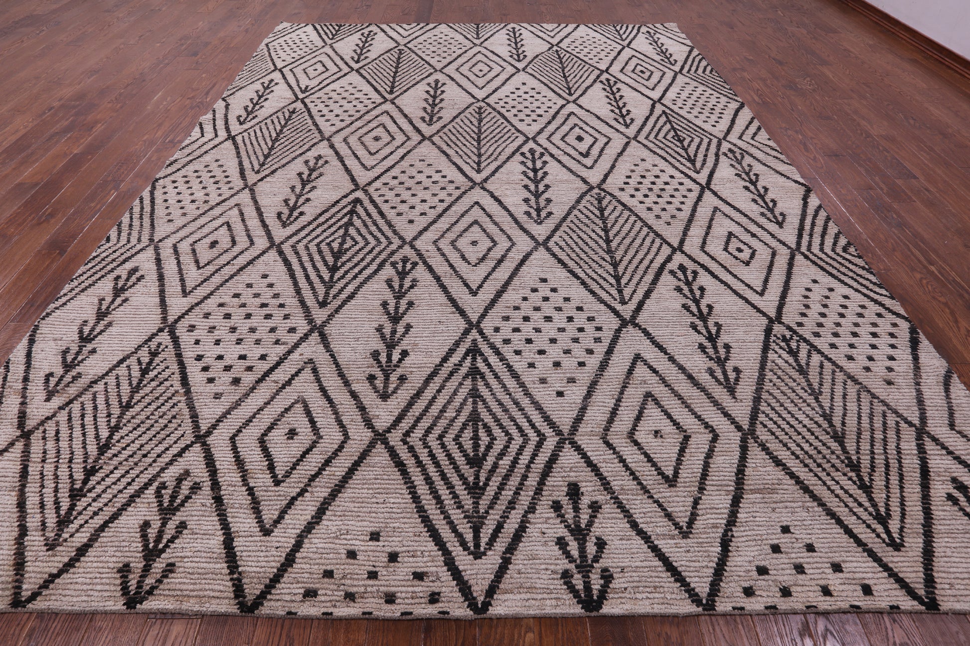 Tribal Moroccan Hand Knotted Wool On Wool Rug - 10' 2" X 13' 3" - Golden Nile