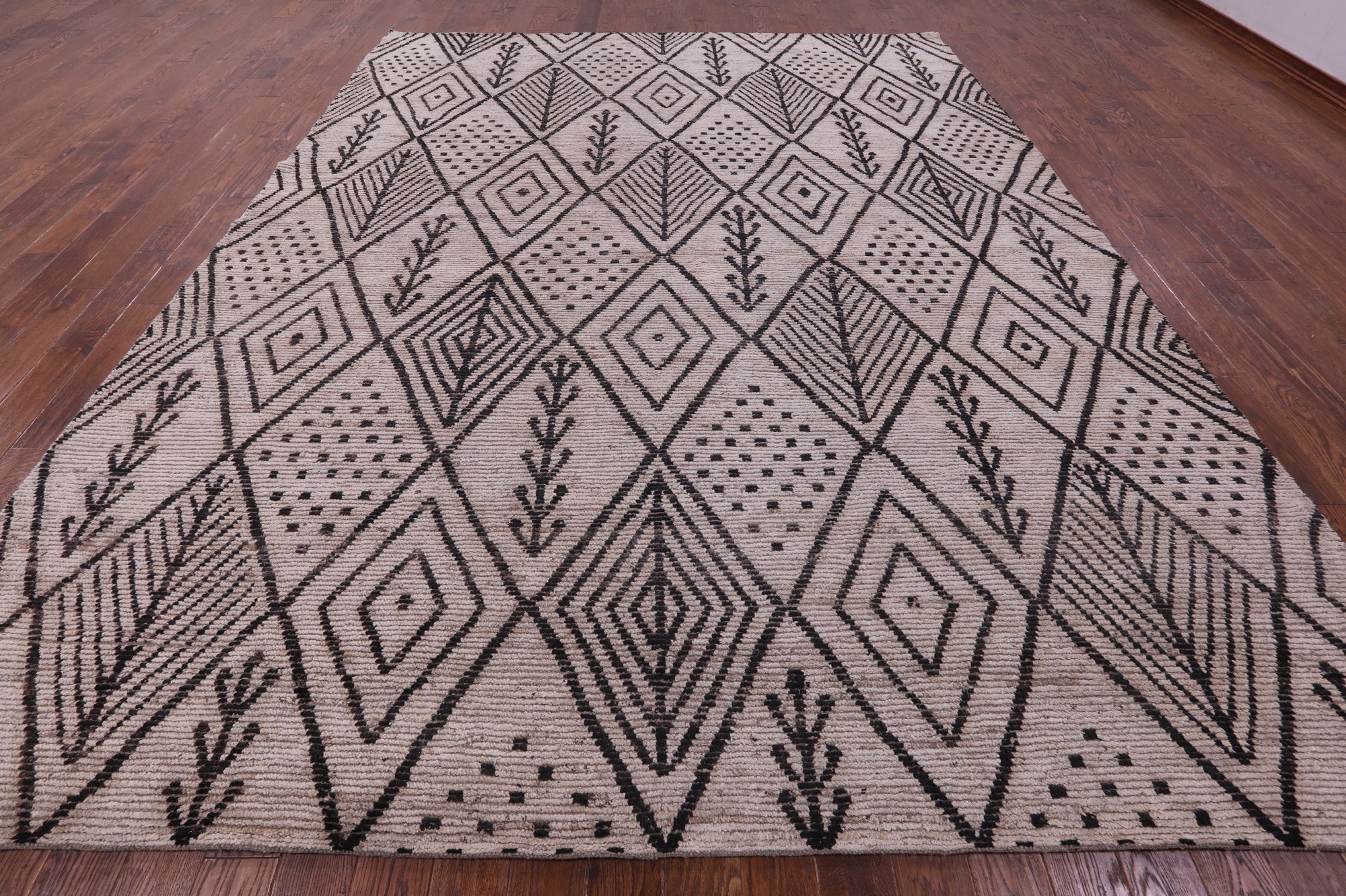 Tribal Moroccan Hand Knotted Wool On Wool Rug - 10' 2" X 13' 3" - Golden Nile
