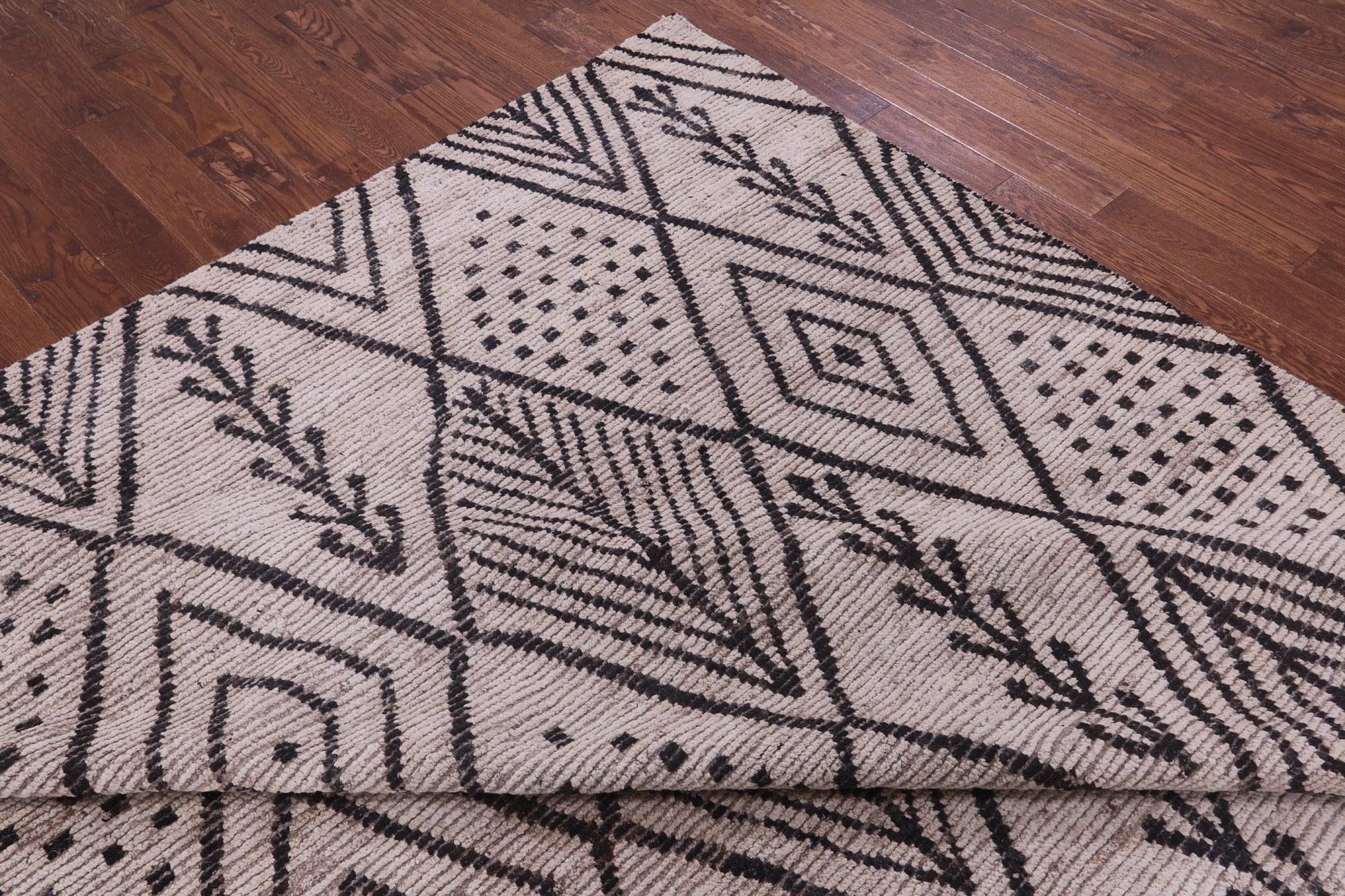 Tribal Moroccan Hand Knotted Wool On Wool Rug - 10' 2" X 13' 3" - Golden Nile
