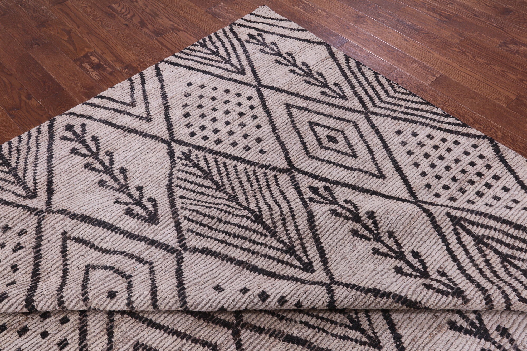 Tribal Moroccan Hand Knotted Wool On Wool Rug - 10' 2" X 13' 3" - Golden Nile