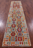 Reversible Kilim Flat Weave Wool On Wool Runner Rug - 2' 9" X 12' 10" - Golden Nile