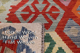 Reversible Kilim Flat Weave Wool On Wool Rug - 6' 10" X 9' 6" - Golden Nile