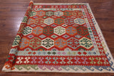 Reversible Kilim Flat Weave Wool On Wool Rug - 6' 10" X 9' 6" - Golden Nile