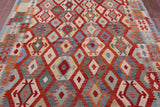 Reversible Kilim Flat Weave Wool On Wool Rug - 6' 9" X 9' 7" - Golden Nile