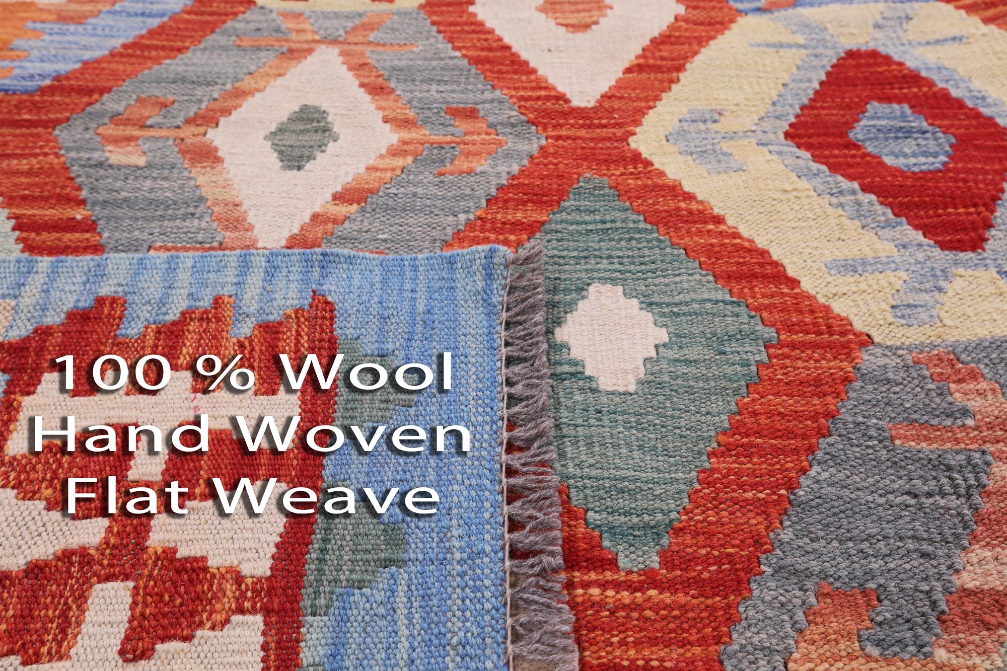 Reversible Kilim Flat Weave Wool On Wool Rug - 6' 9" X 9' 7" - Golden Nile