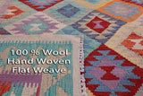 Reversible Kilim Flat Weave Wool On Wool Rug - 6' 8" X 9' 6" - Golden Nile