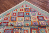 Reversible Kilim Flat Weave Wool On Wool Rug - 6' 8" X 9' 6" - Golden Nile