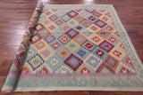 Reversible Kilim Flat Weave Wool On Wool Rug - 6' 8" X 9' 6" - Golden Nile