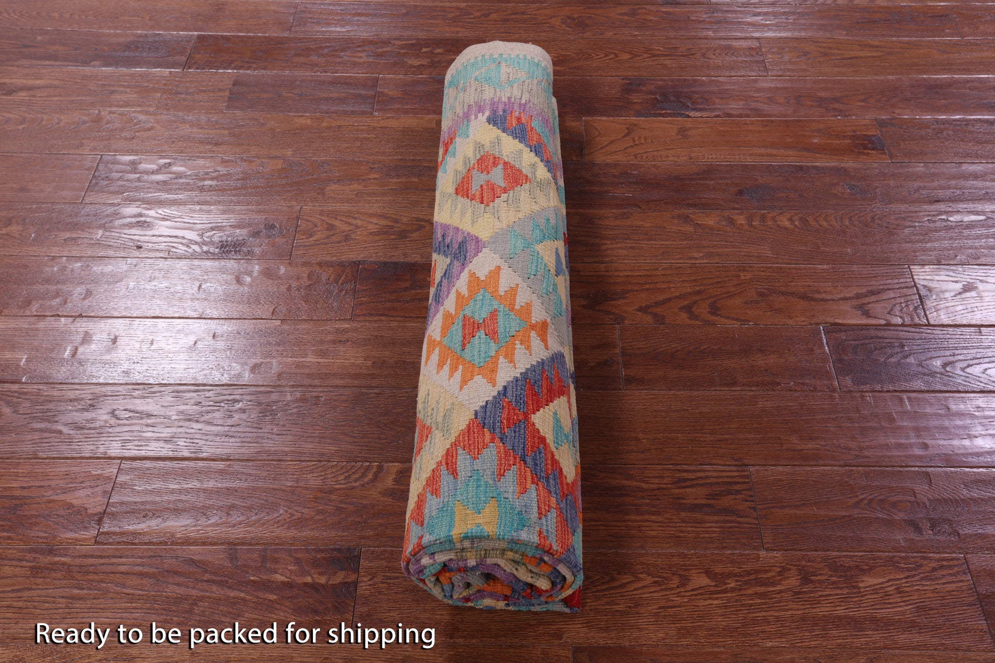 Reversible Kilim Flat Weave Wool On Wool Rug - 6' 8" X 9' 6" - Golden Nile