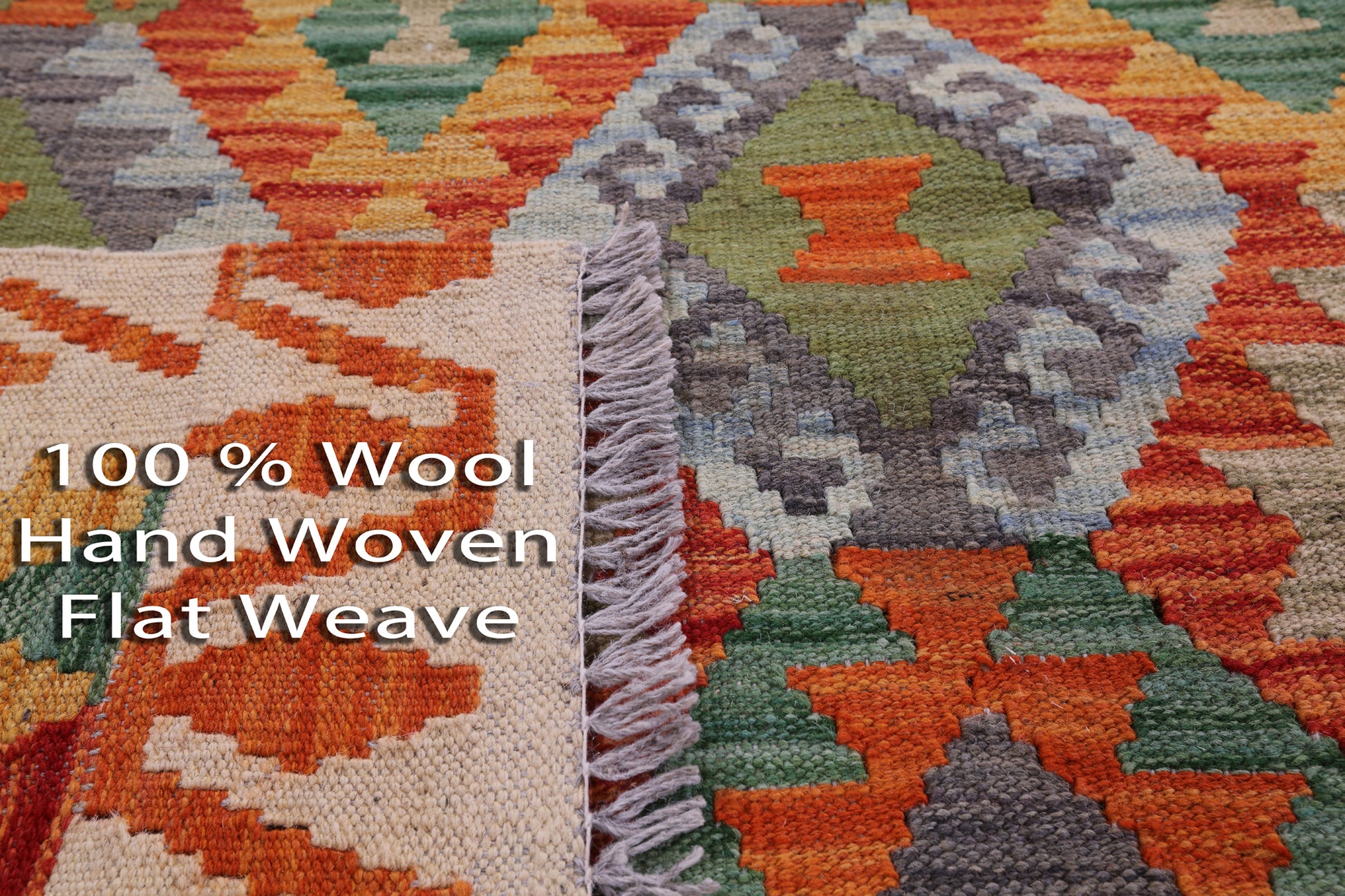 Reversible Kilim Flat Weave Wool On Wool Rug - 6' 8" X 10' 0" - Golden Nile