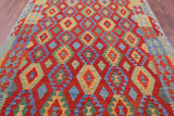 Reversible Kilim Flat Weave Wool On Wool Rug - 6' 9" X 9' 11" - Golden Nile