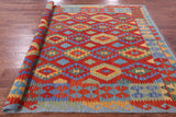 Reversible Kilim Flat Weave Wool On Wool Rug - 6' 9" X 9' 11" - Golden Nile