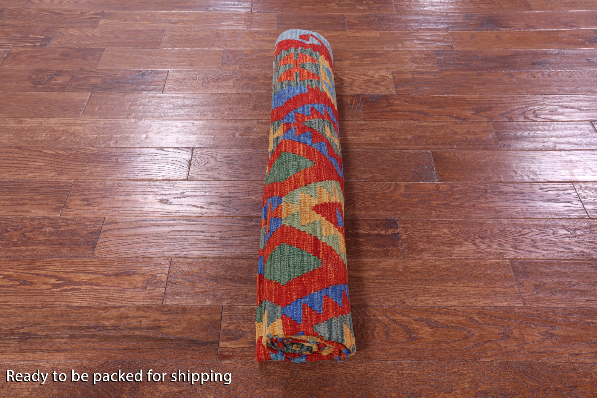 Reversible Kilim Flat Weave Wool On Wool Rug - 6' 9" X 9' 11" - Golden Nile