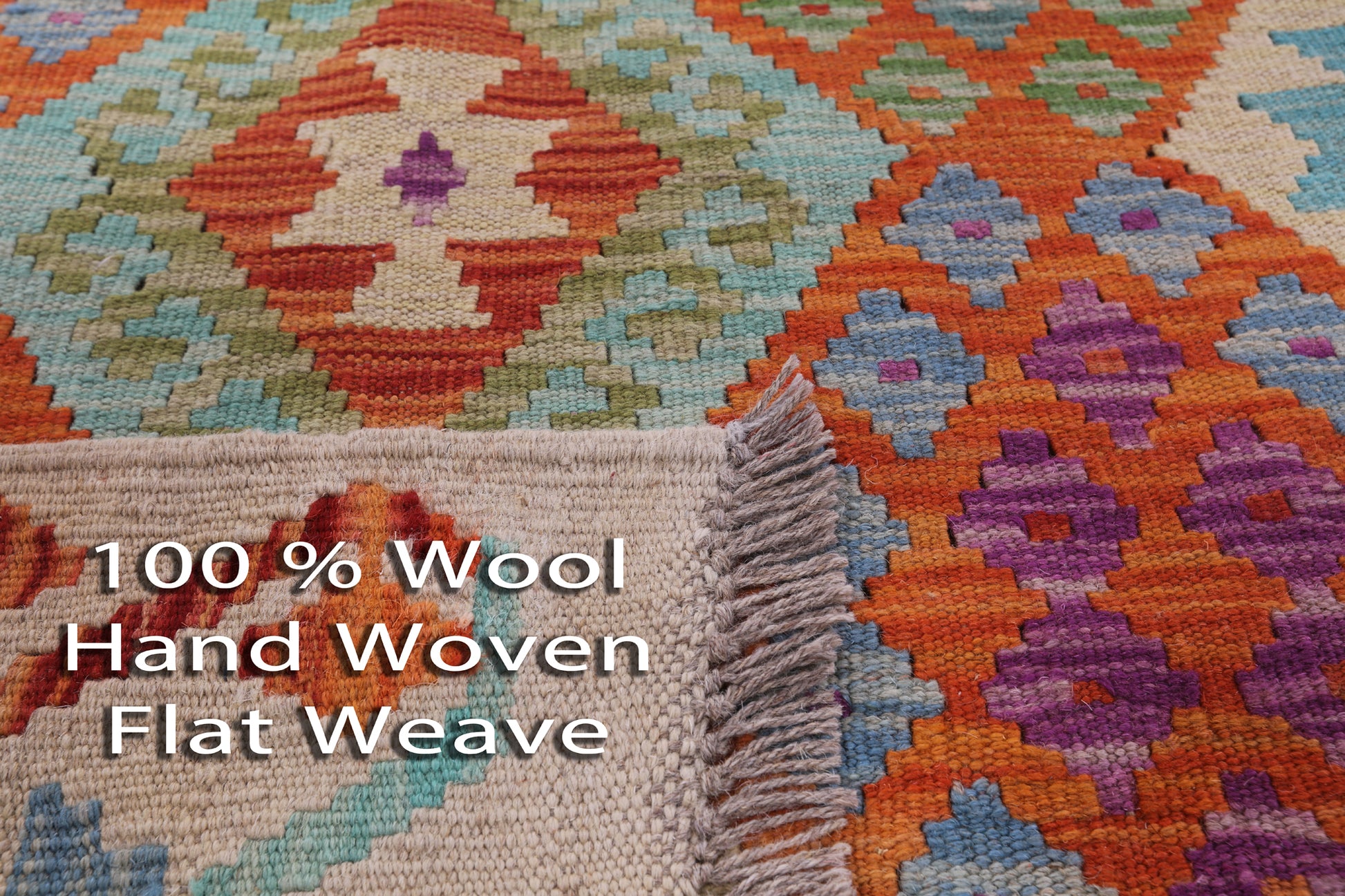 Reversible Kilim Flat Weave Wool On Wool Rug - 6' 9" X 10' 1" - Golden Nile