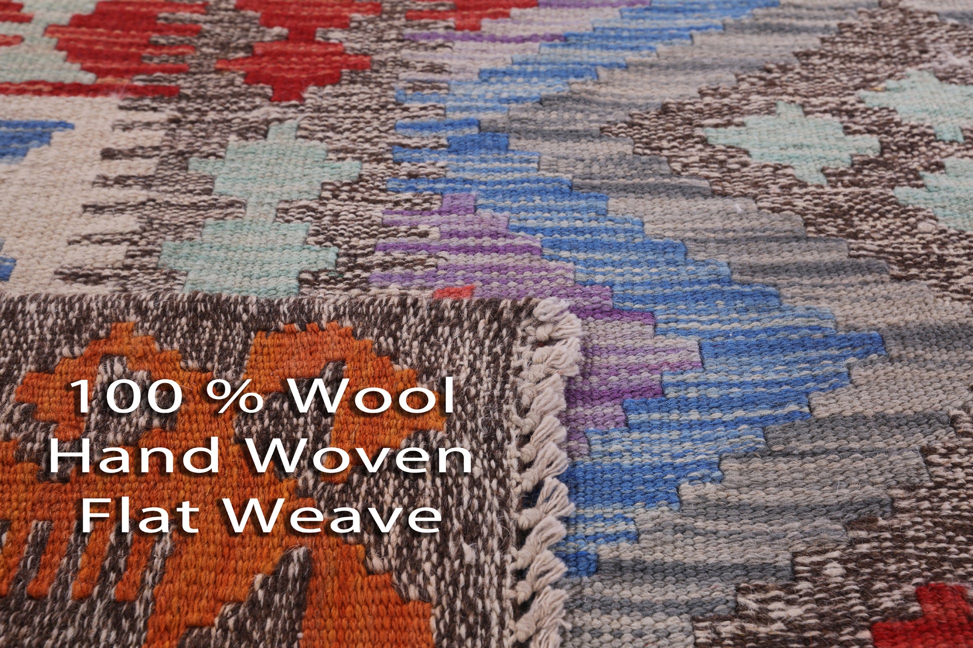 Reversible Kilim Flat Weave Wool On Wool Rug - 5' 7" X 7' 7" - Golden Nile
