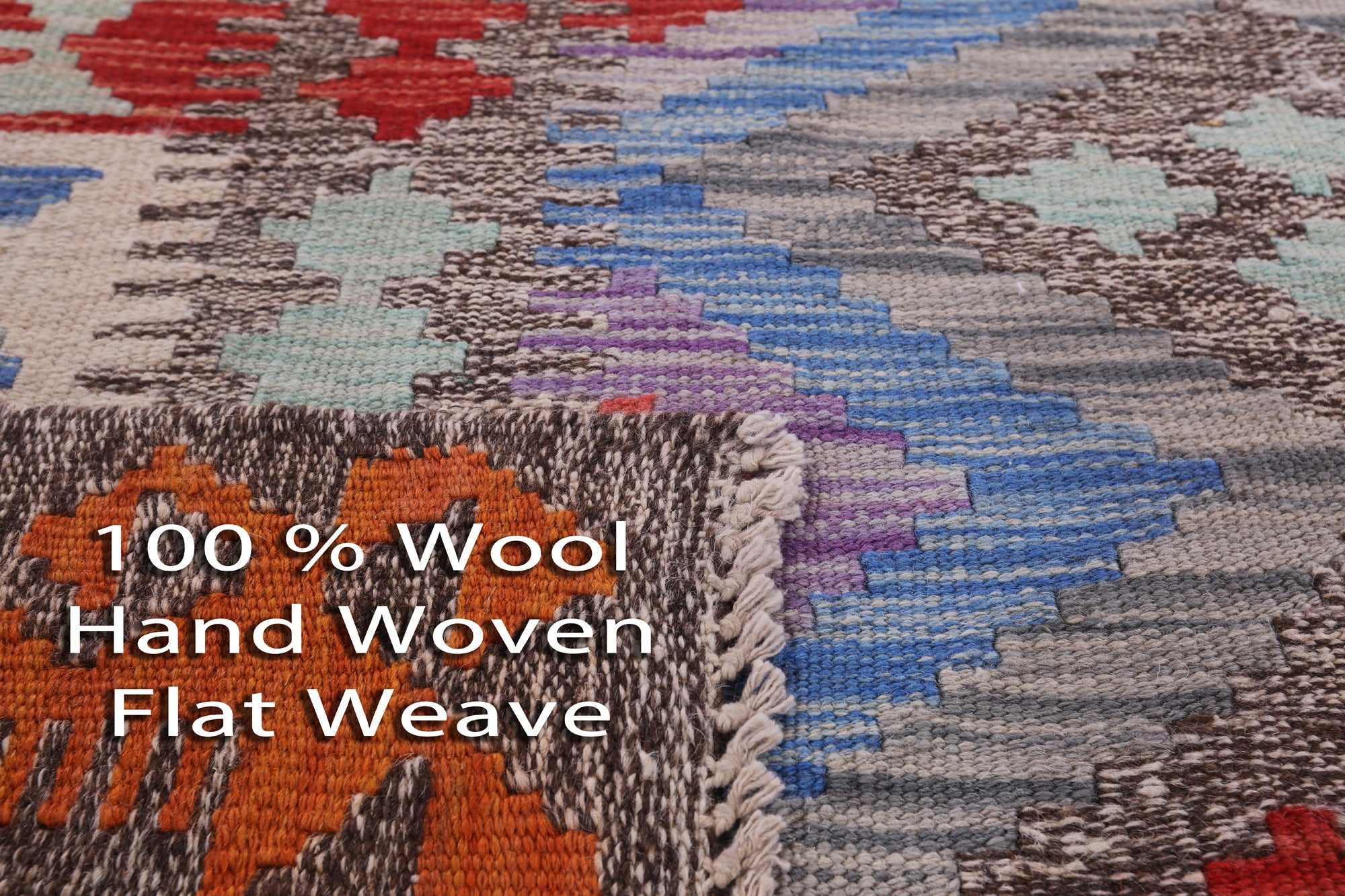 Reversible Kilim Flat Weave Wool On Wool Rug - 5' 7" X 7' 7" - Golden Nile
