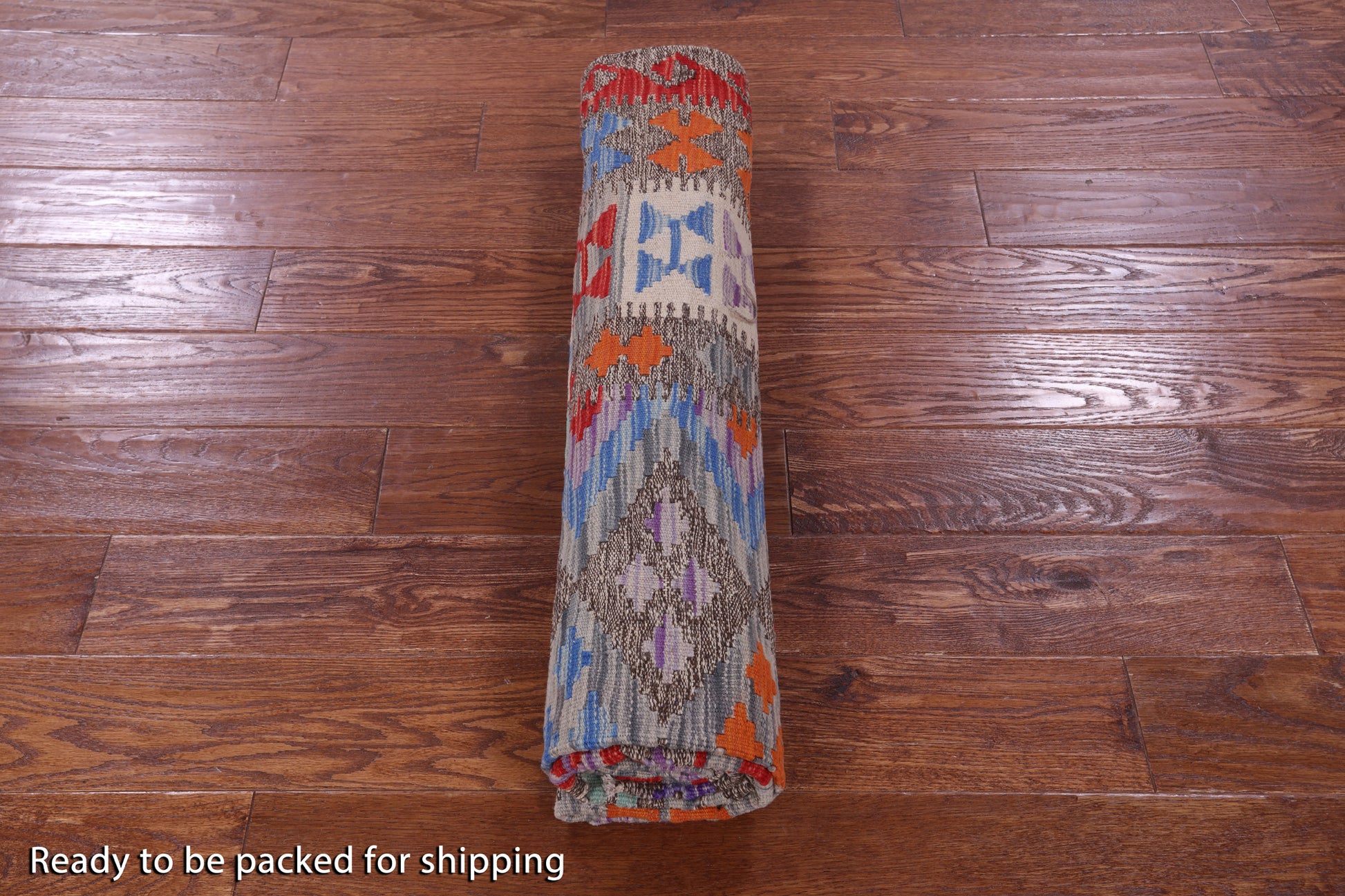 Reversible Kilim Flat Weave Wool On Wool Rug - 5' 7" X 7' 7" - Golden Nile
