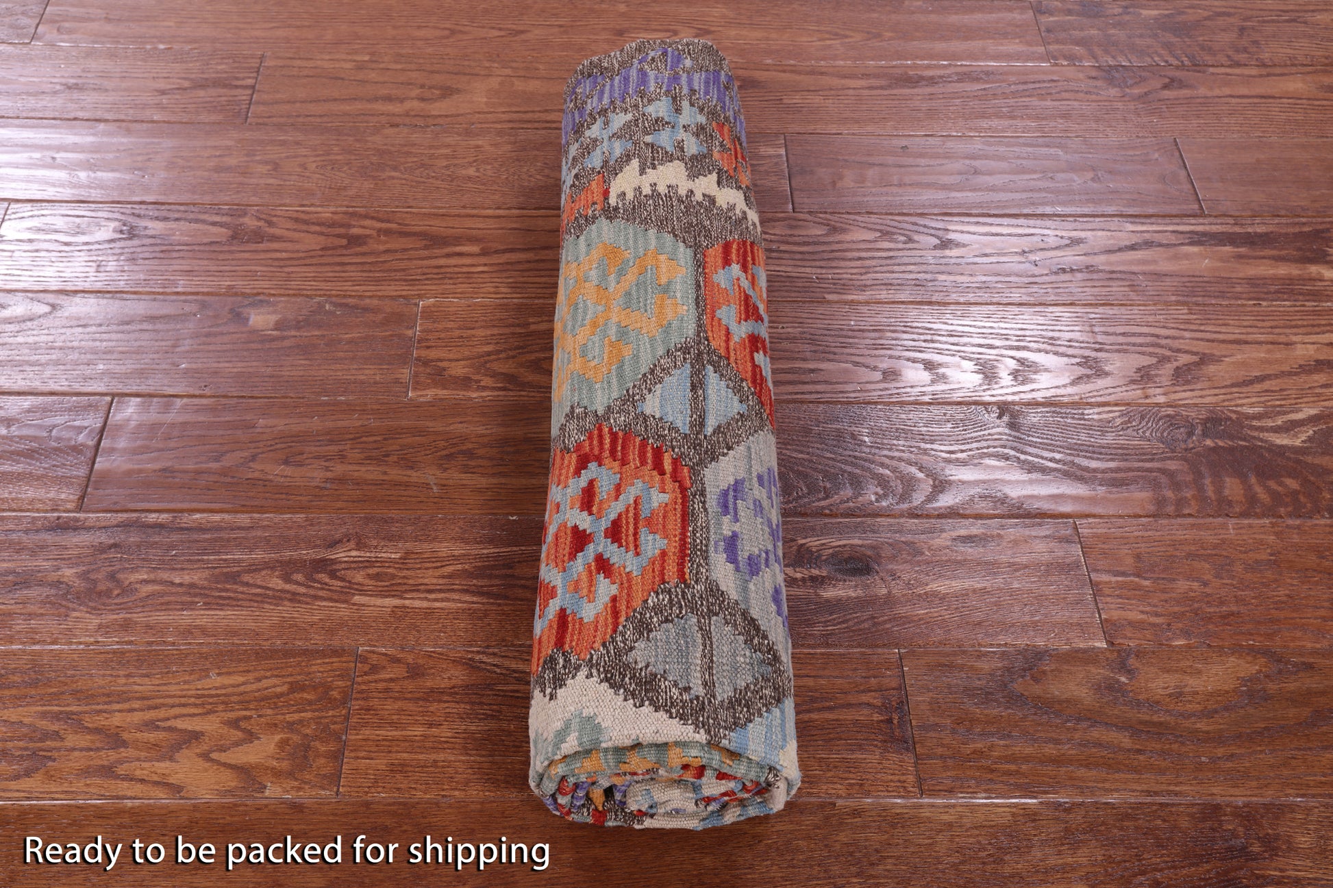 Reversible Kilim Flat Weave Wool On Wool Rug - 4' 11" X 8' 3" - Golden Nile