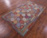 Reversible Kilim Flat Weave Wool On Wool Rug - 4' 11" X 8' 3" - Golden Nile