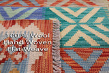 Reversible Kilim Flat Weave Wool On Wool Runner Rug - 3' 1" X 9' 10" - Golden Nile