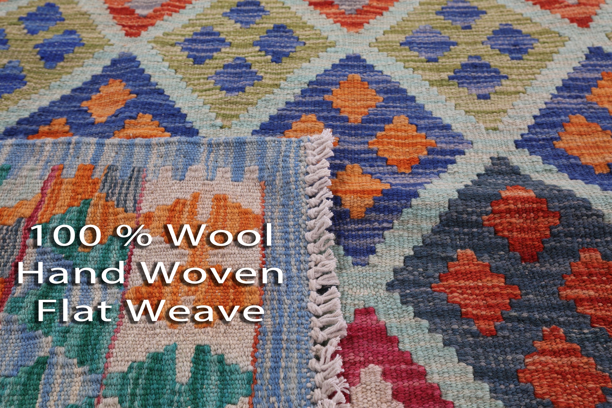 Reversible Kilim Flat Weave Wool On Wool Rug - 6' 0" X 7' 11" - Golden Nile
