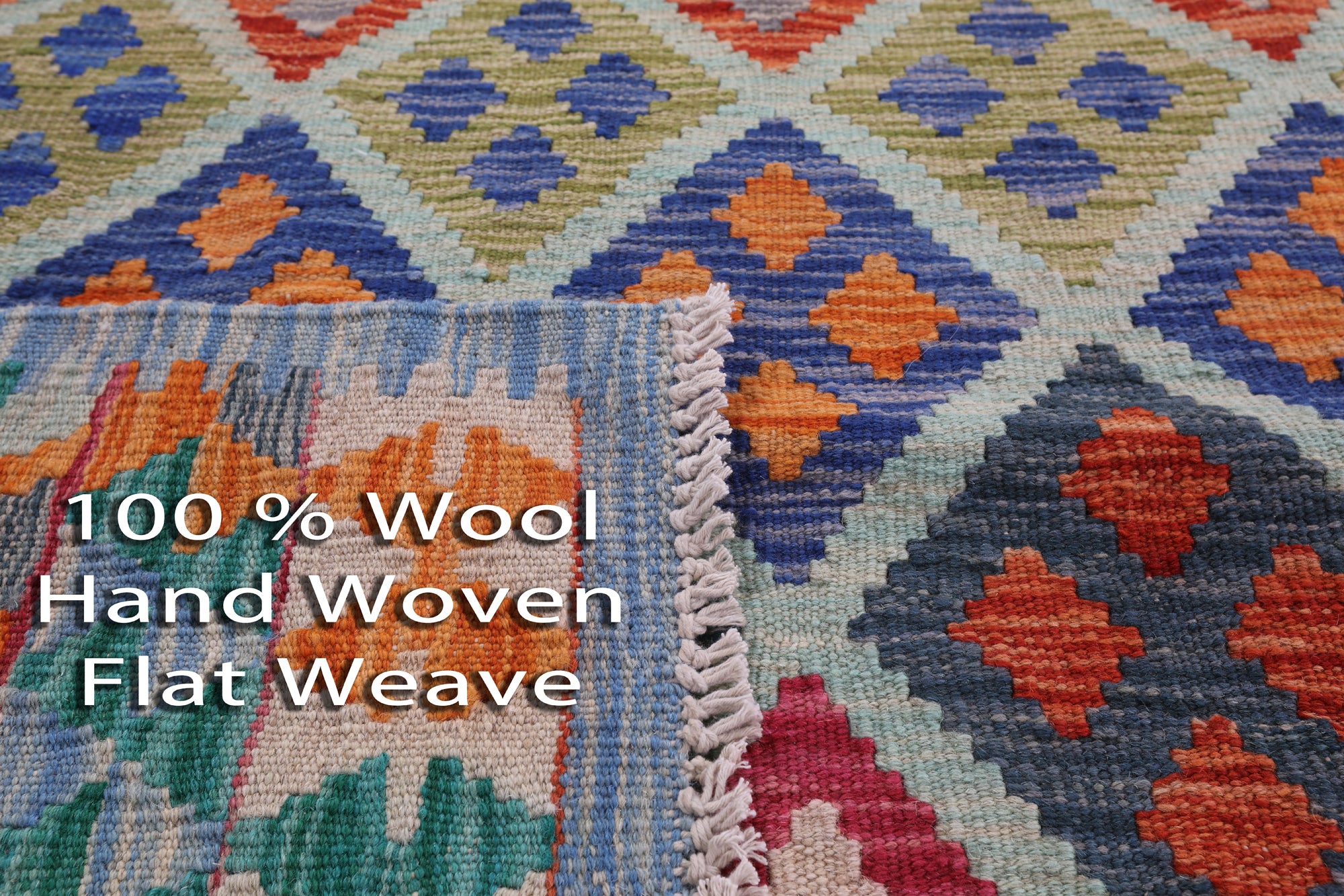 Reversible Kilim Flat Weave Wool On Wool Rug - 6' 0" X 7' 11" - Golden Nile