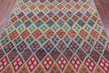 Reversible Kilim Flat Weave Wool On Wool Rug - 6' 0" X 7' 11" - Golden Nile